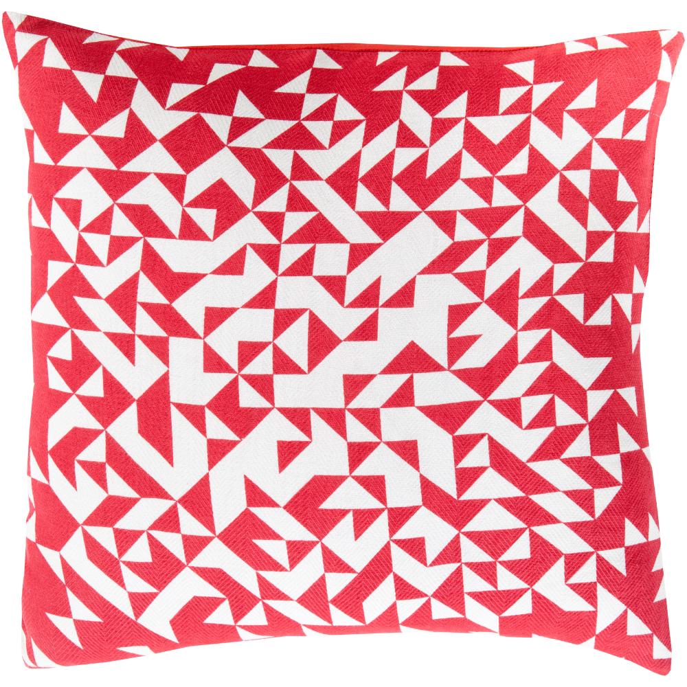 Livabliss TO004-1818 Teori TO-004 18"L x 18"W Accent Pillow in Red