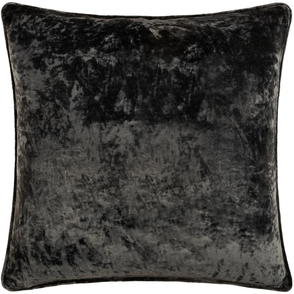 Livabliss VMD001-1818 Velvet Mood VMD-001 18"L x 18"W Accent Pillow in Charcoal
