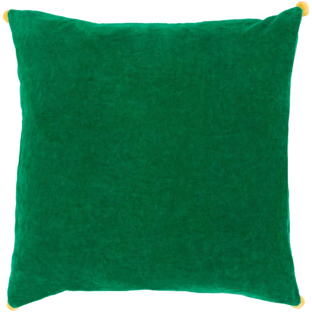Livabliss VP006-1818 Velvet Poms VP-006 18"L x 18"W Accent Pillow in Green