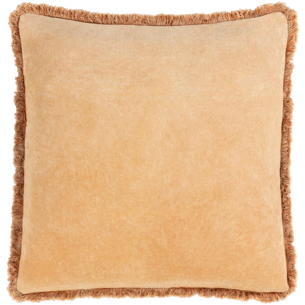 Livabliss WCV001-1818 Washed Cotton Velvet WCV-001 18"L x 18"W Accent Pillow in Camel