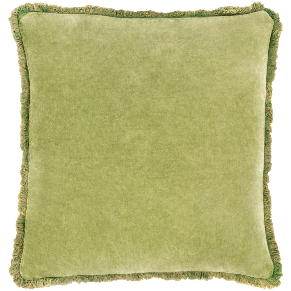 Livabliss WCV004-1818 Washed Cotton Velvet WCV-004 18"L x 18"W Accent Pillow in Light Olive