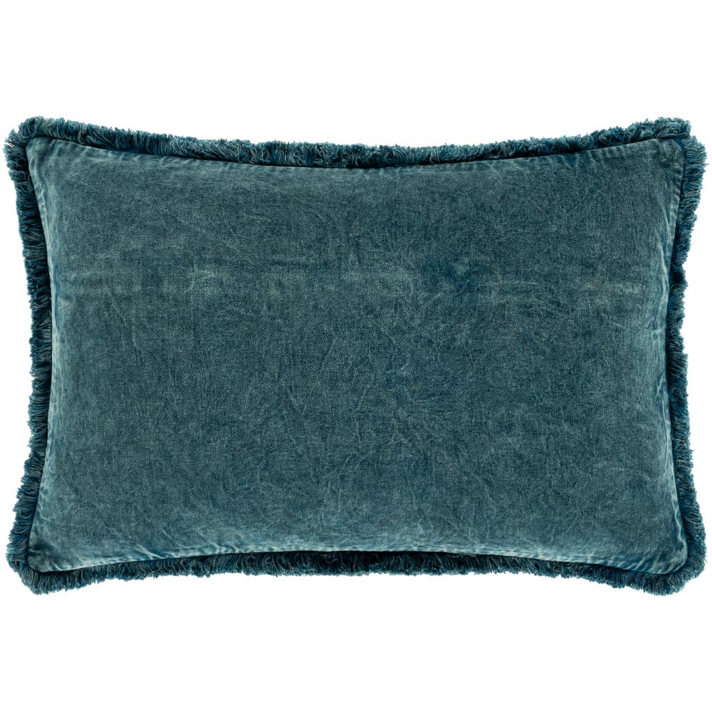 Livabliss WCV007-2214 Washed Cotton Velvet WCV-007 14"L x 22"W Lumbar Pillow in Charcoal