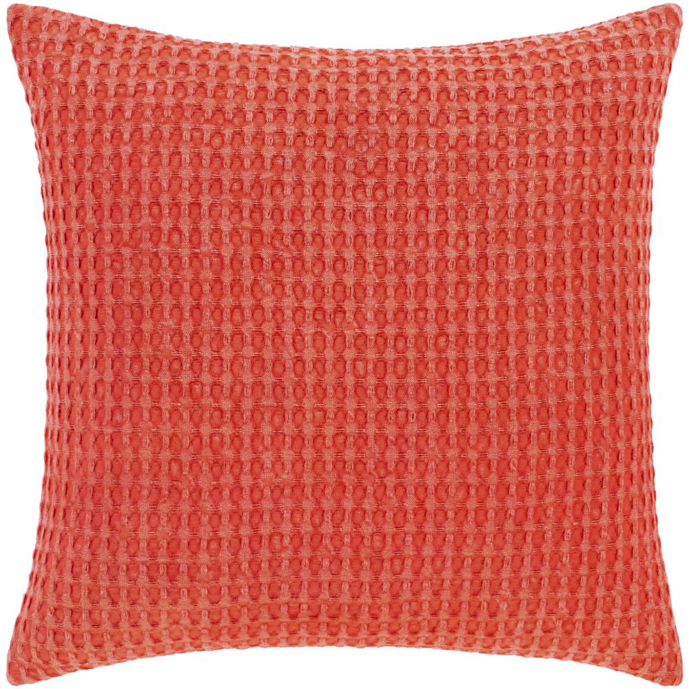 Livabliss WFL003-1818 Waffle WFL-003 18"L x 18"W Accent Pillow in Coral