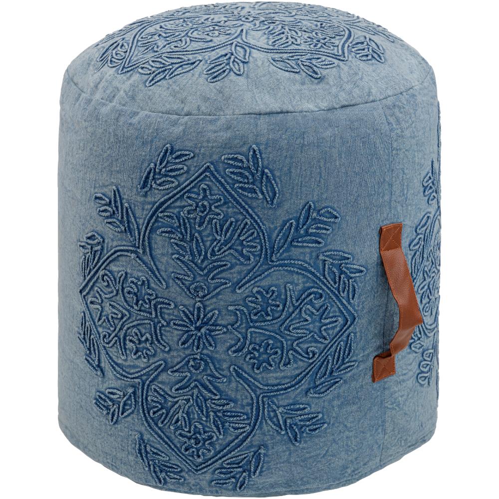 Livabliss WGPF001-161616 Wedgemore WGPF-001 16"H x 16"W x 16"D Pouf in Blue