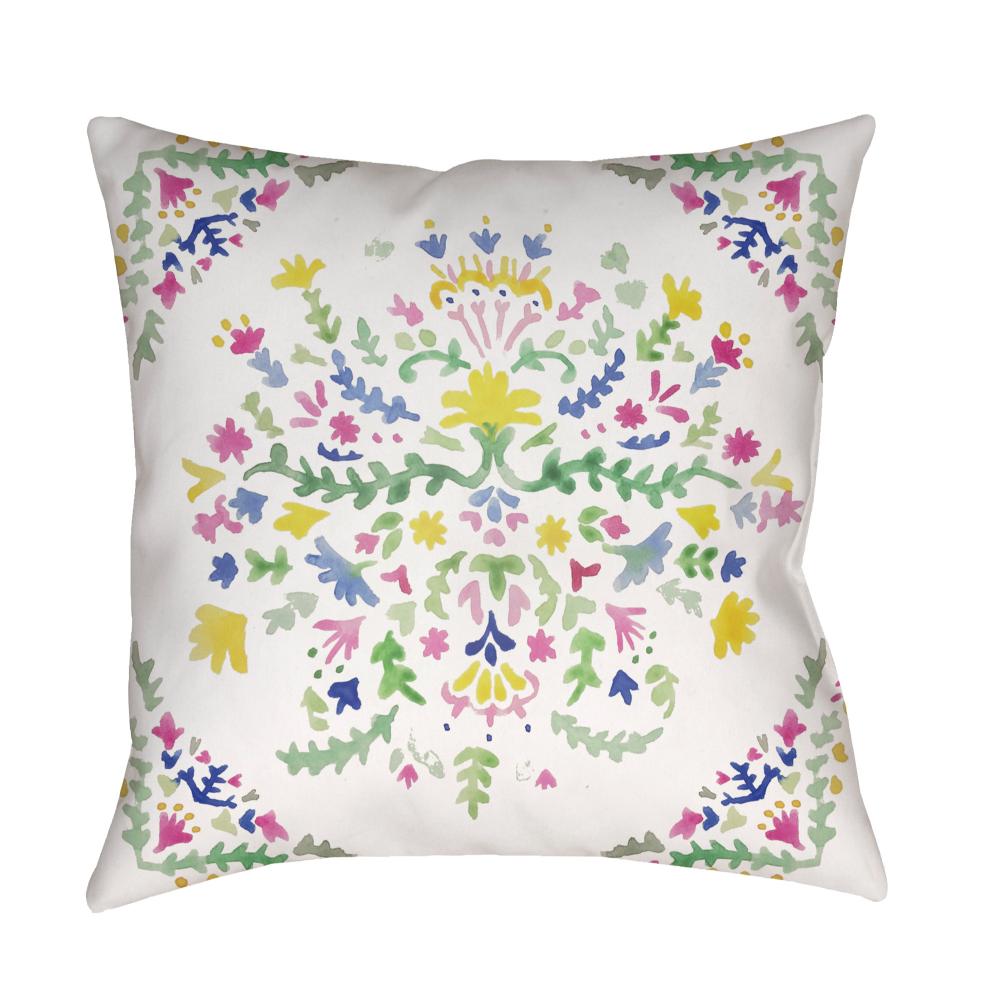 Livabliss WMAYO009-1818 Spanish Patchwork WMAYO-009 18"L x 18"W Accent Pillow in Off-White