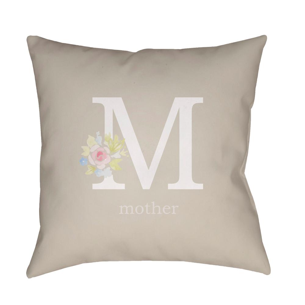 Livabliss WMOM013-1818 Mother WMOM-013 18"L x 18"W Accent Pillow in Ash