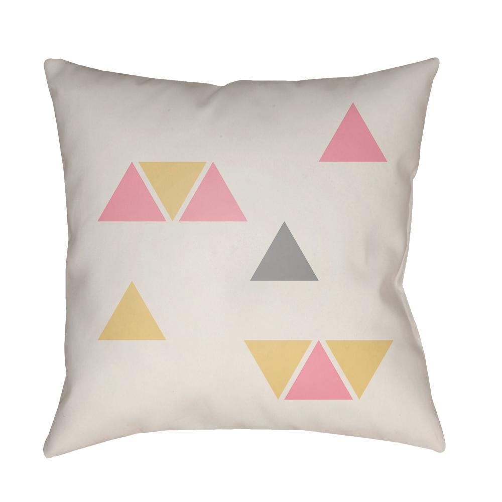 Livabliss WRAN015-1818 Triangles WRAN-015 18"L x 18"W Accent Pillow in Light Grey