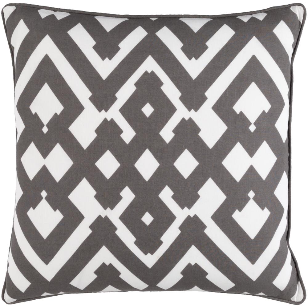 Livabliss ZZG002-1818 Large Zig Zag ZZG-002 18"L x 18"W Accent Pillow in White