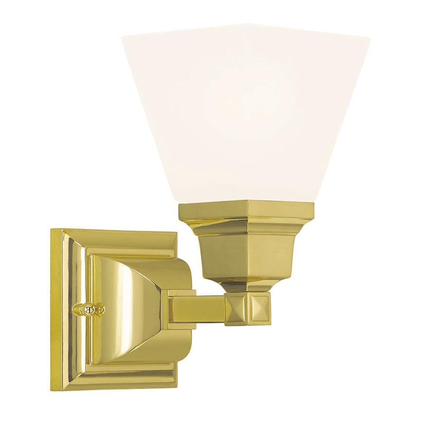 Livex Lighting 1031-02 Mission 1 Light Wall Sconce in Polished Brass