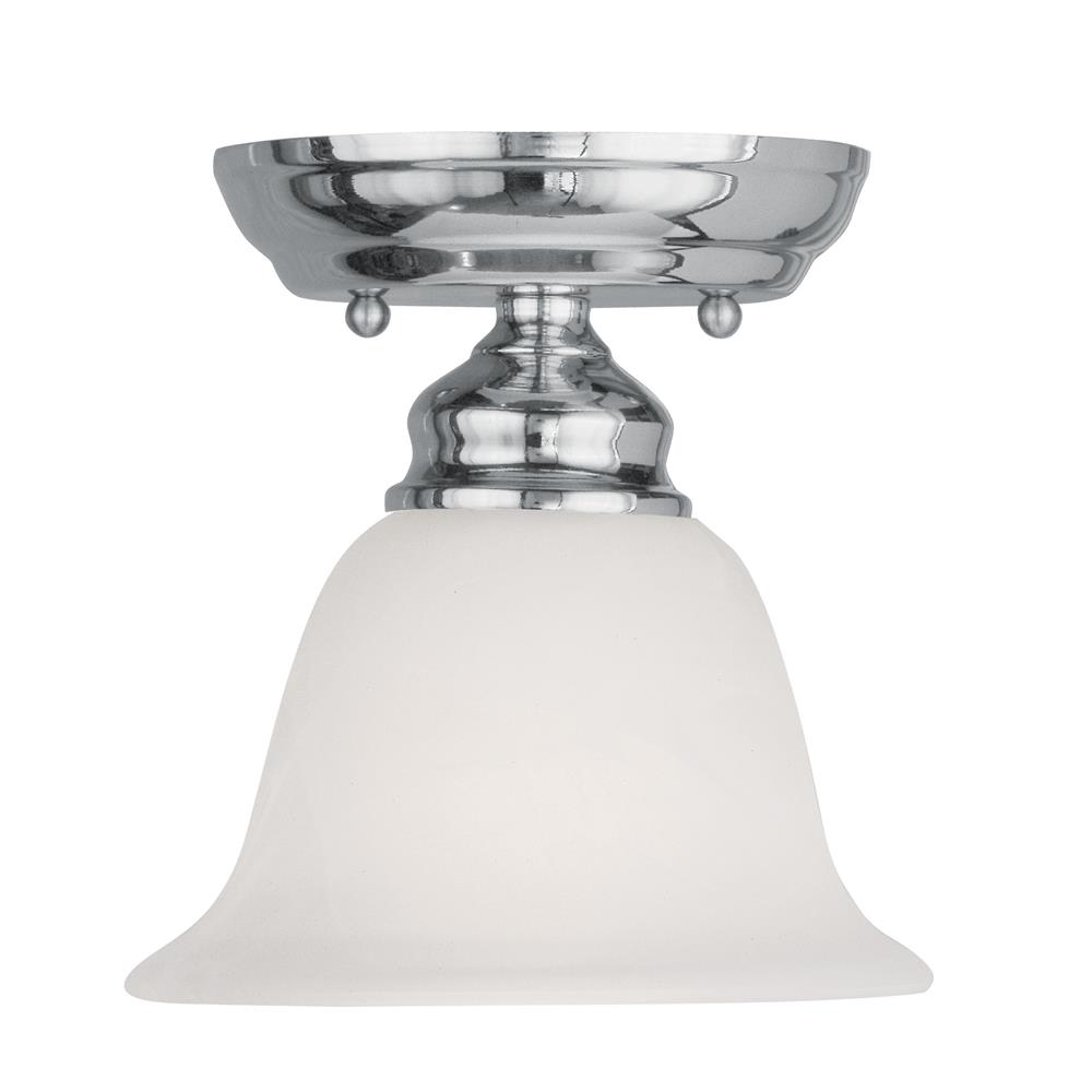 Livex Lighting 1350 Essex Semi-Flush Ceiling Fixture with 1 Light in Chrome
