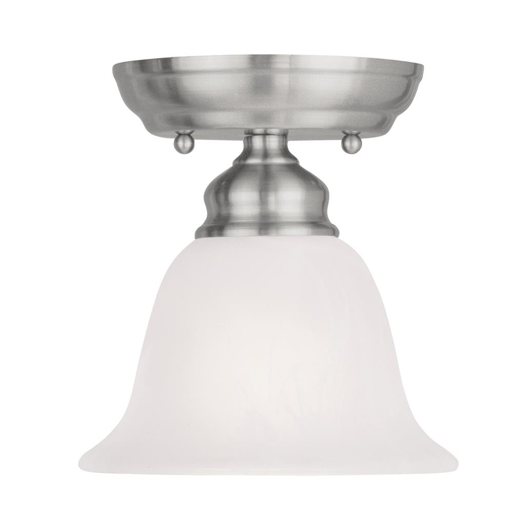 Livex Lighting 1350 Essex Semi-Flush Ceiling Fixture with 1 Light in Brushed Nickel