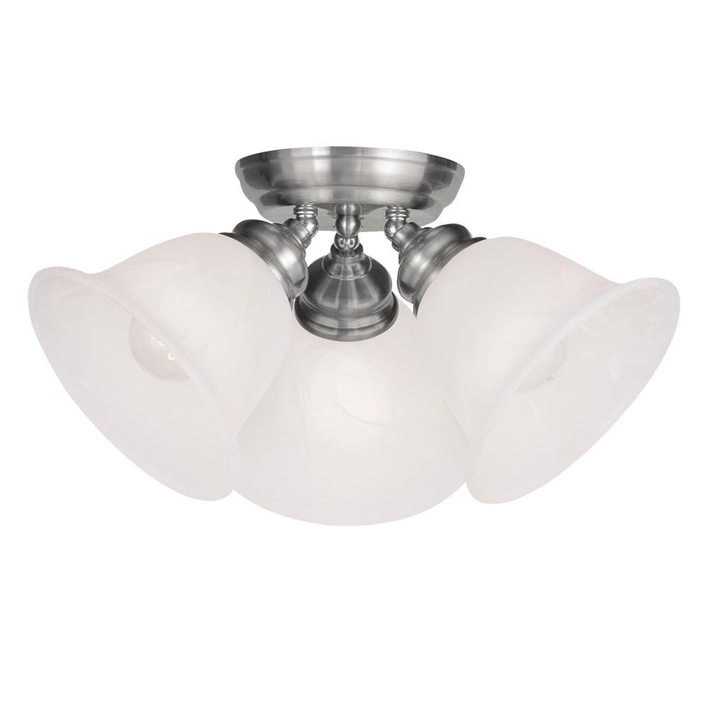 Livex Lighting 1358 Essex Semi-Flush Ceiling Fixture with 3 Lights in Brushed Nickel