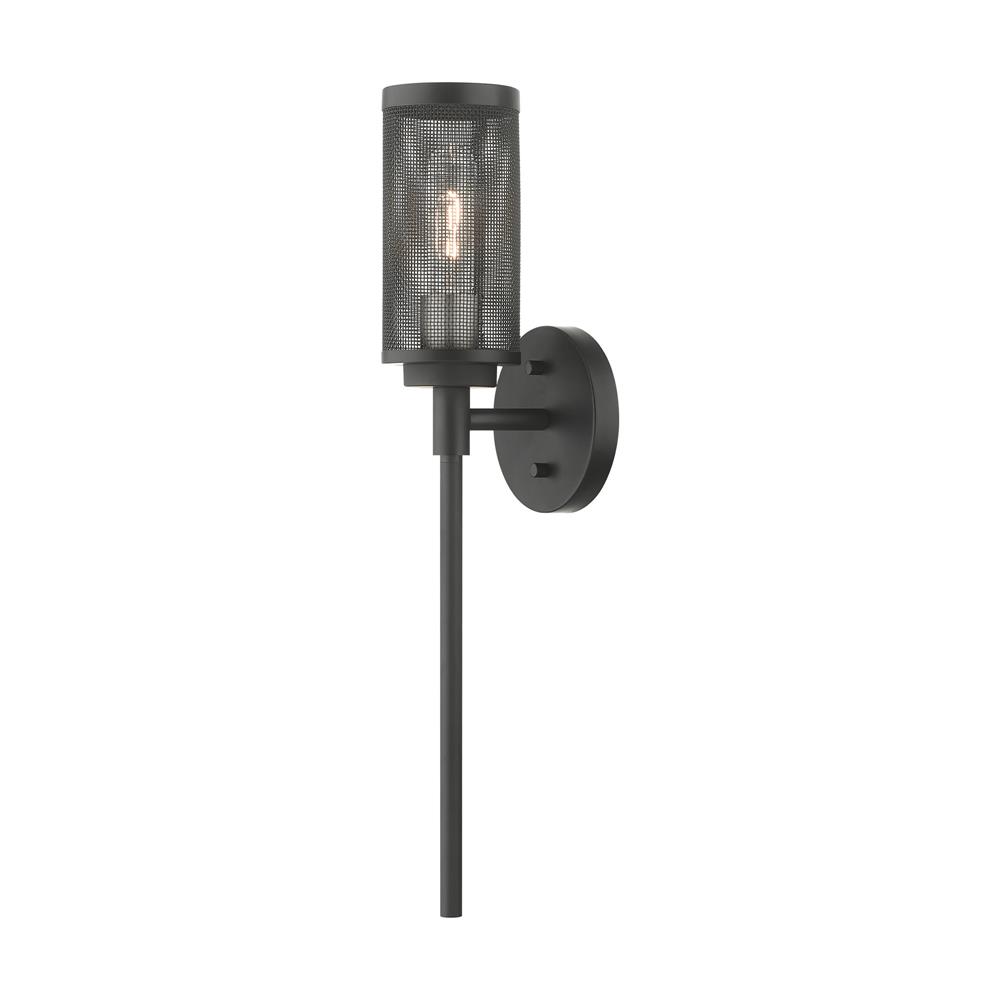 Livex Lighting 14121-04 Industro Sconce in Black with Brushed Nickel Accents
