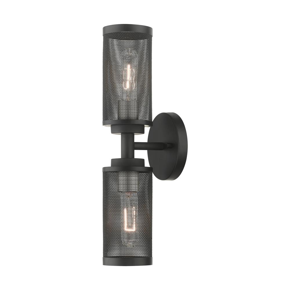 Livex Lighting 14122-04 Industro Sconce in Black with Brushed Nickel Accents