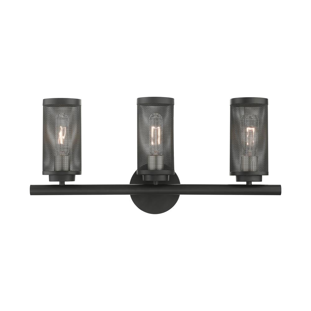 Livex Lighting 14123-04 Industro Vanity Sconce in Black with Brushed Nickel Accents