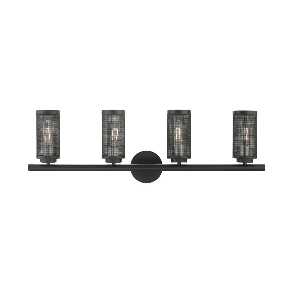 Livex Lighting 14124-04 Industro Vanity Sconce in Black with Brushed Nickel Accents