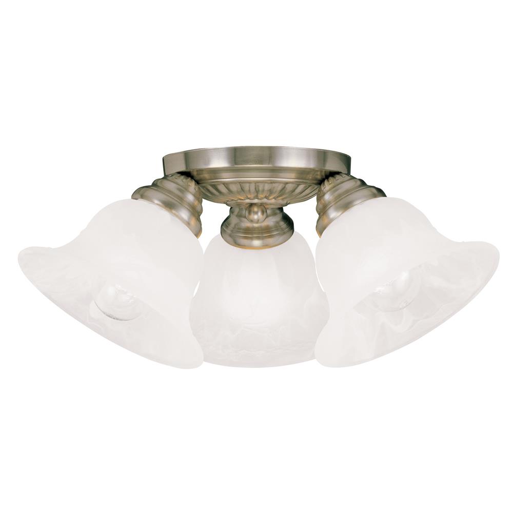 Livex Lighting 1529 Edgemont Semi-Flush Ceiling Fixture with 3 Lights in Antique Brass
