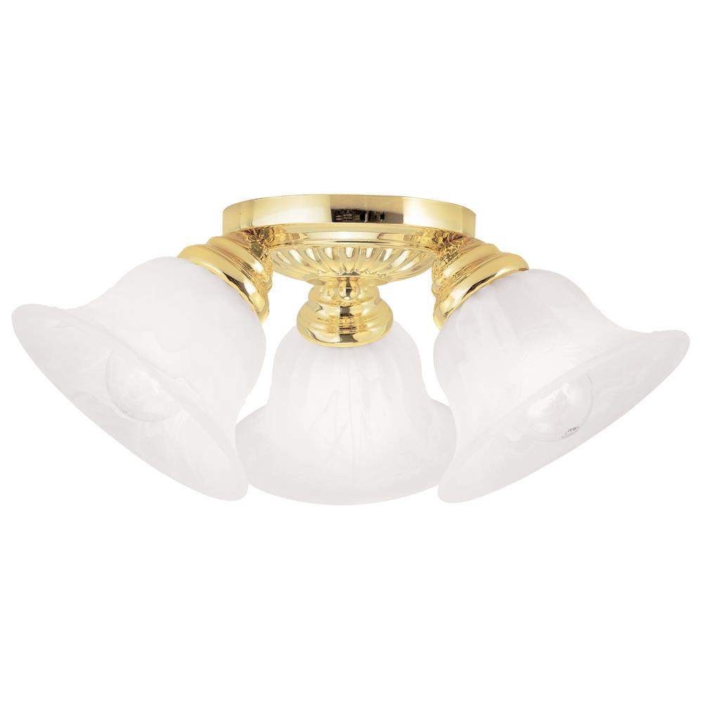 Livex Lighting 1529 Edgemont Semi-Flush Ceiling Fixture with 3 Lights in Polished Brass