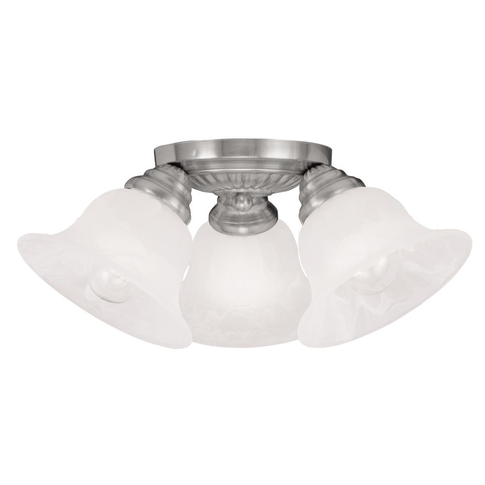 Livex Lighting 1529 Edgemont Semi-Flush Ceiling Fixture with 3 Lights in Brushed Nickel