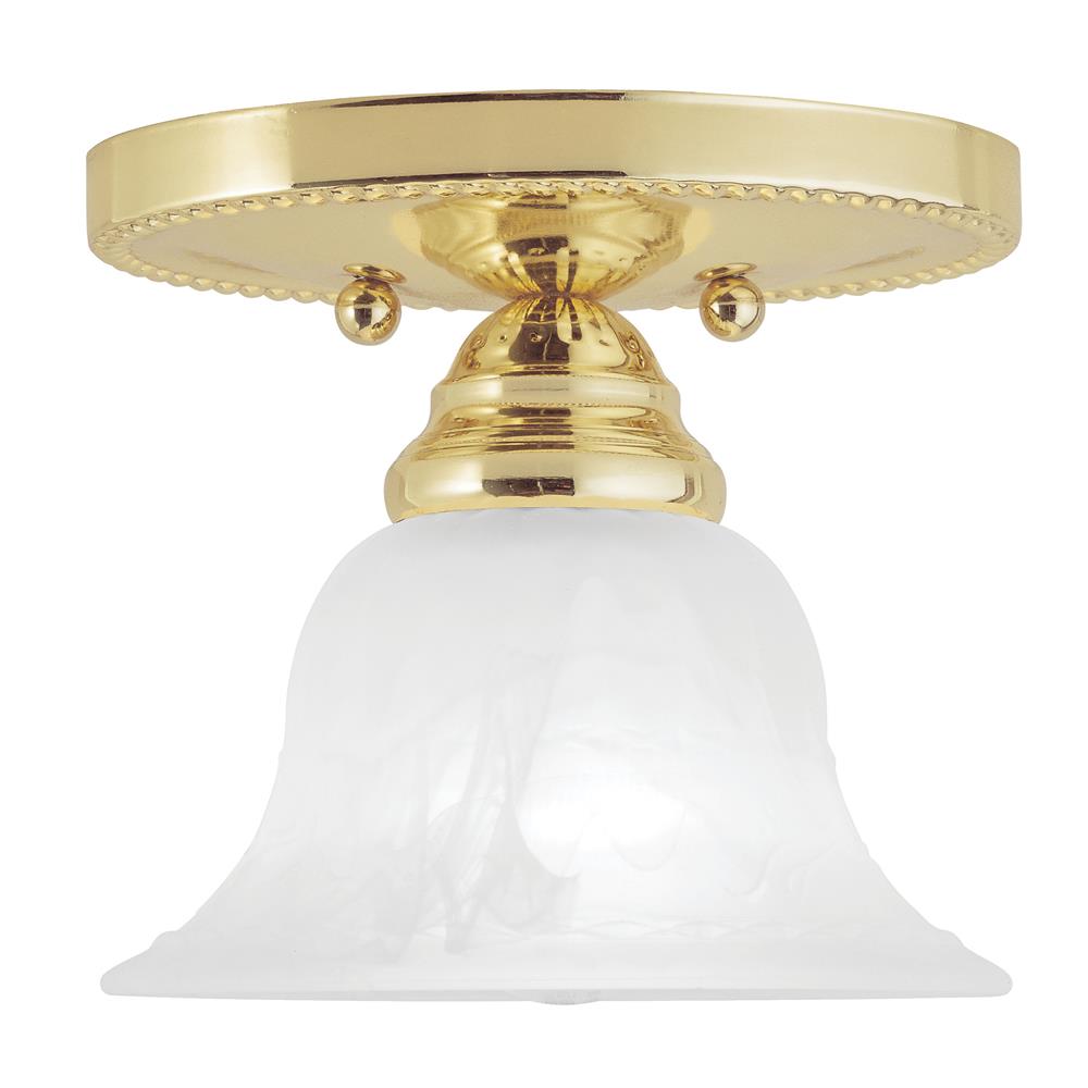 Livex Lighting 1530 Edgemont Semi-Flush Ceiling Fixture with 1 Light in Polished Brass