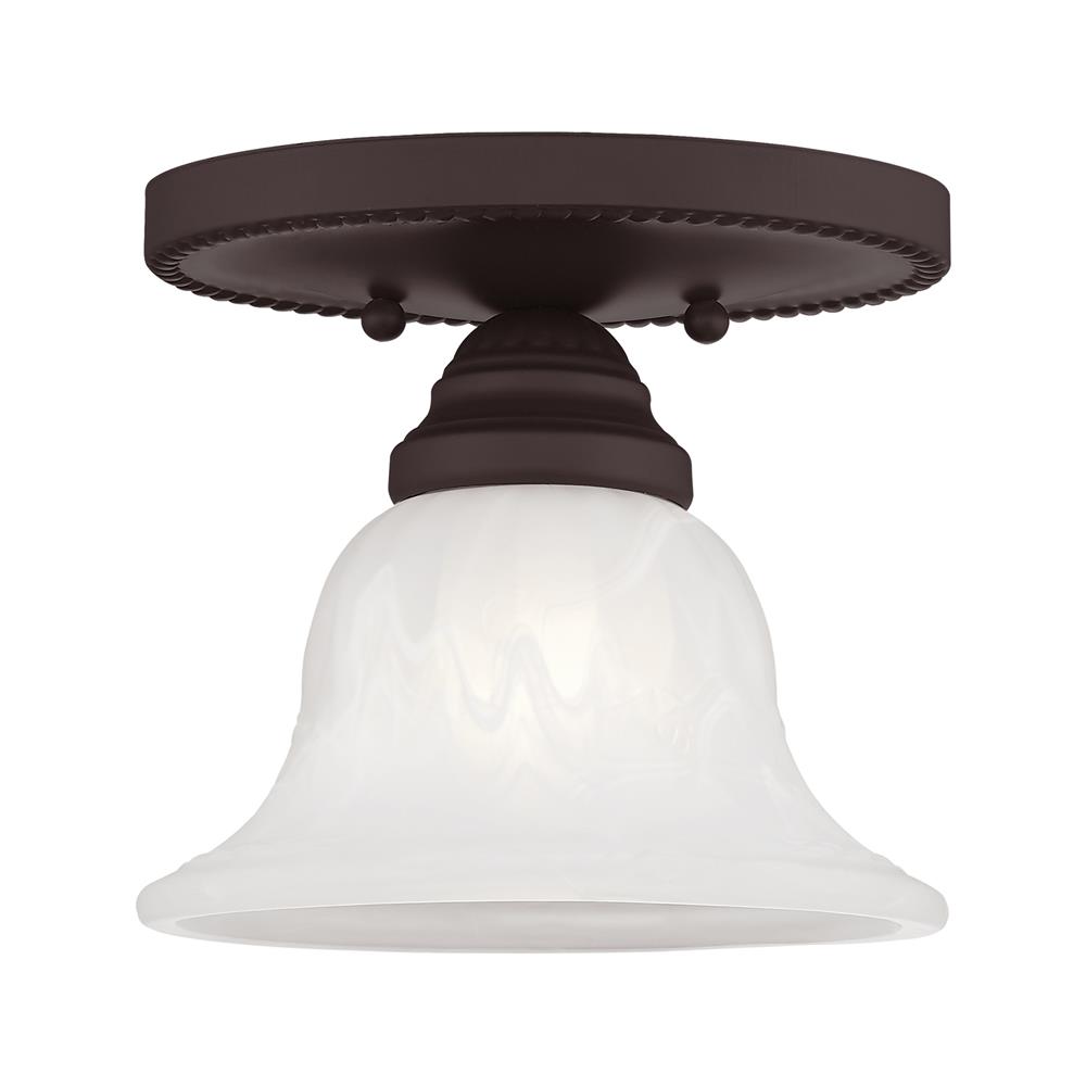 Livex Lighting 1530 Edgemont Semi-Flush Ceiling Fixture with 1 Light in Bronze