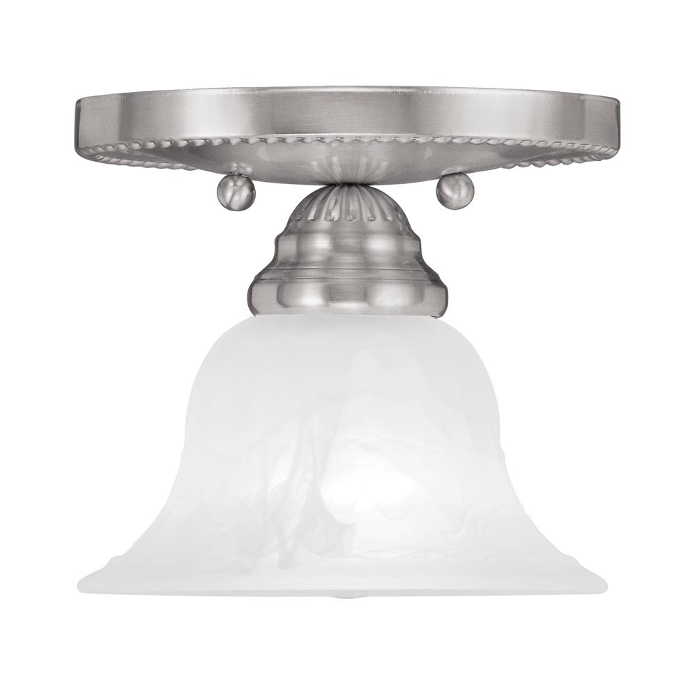 Livex Lighting 1530 Edgemont Semi-Flush Ceiling Fixture with 1 Light in Brushed Nickel