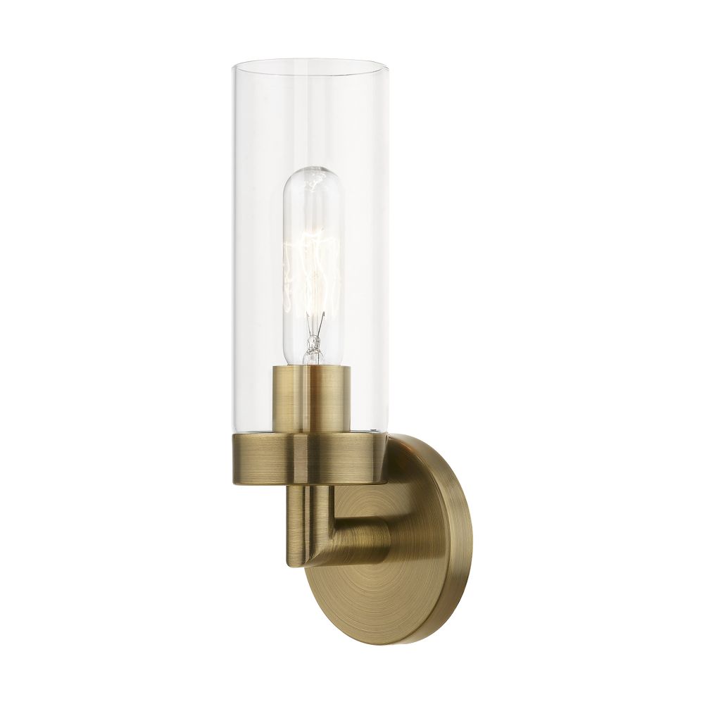 Livex Lighting 16171-01 1 Light Antique Brass ADA Single Sconce