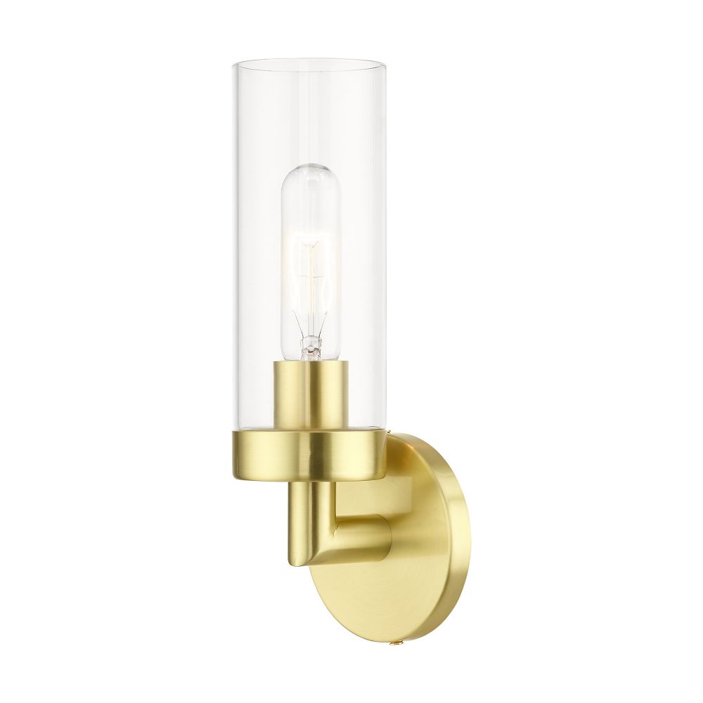 Livex Lighting 16171-12 1 Light Satin Brass ADA Single Sconce