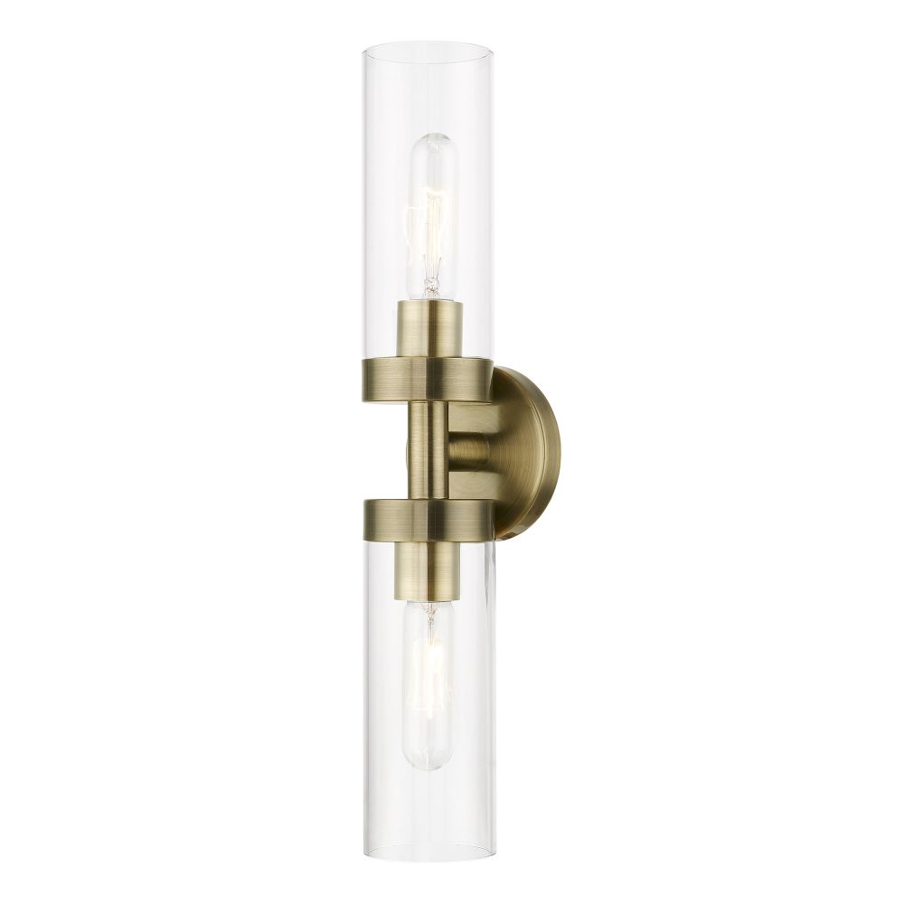 Livex Lighting 16172-01 2 Light Antique Brass ADA Vanity Sconce