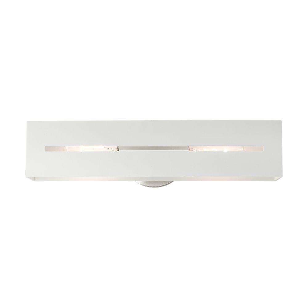 Livex Lighting 16682-13 ADA Vanity Sconce in Textured White with Brushed Nickel Finish Accents