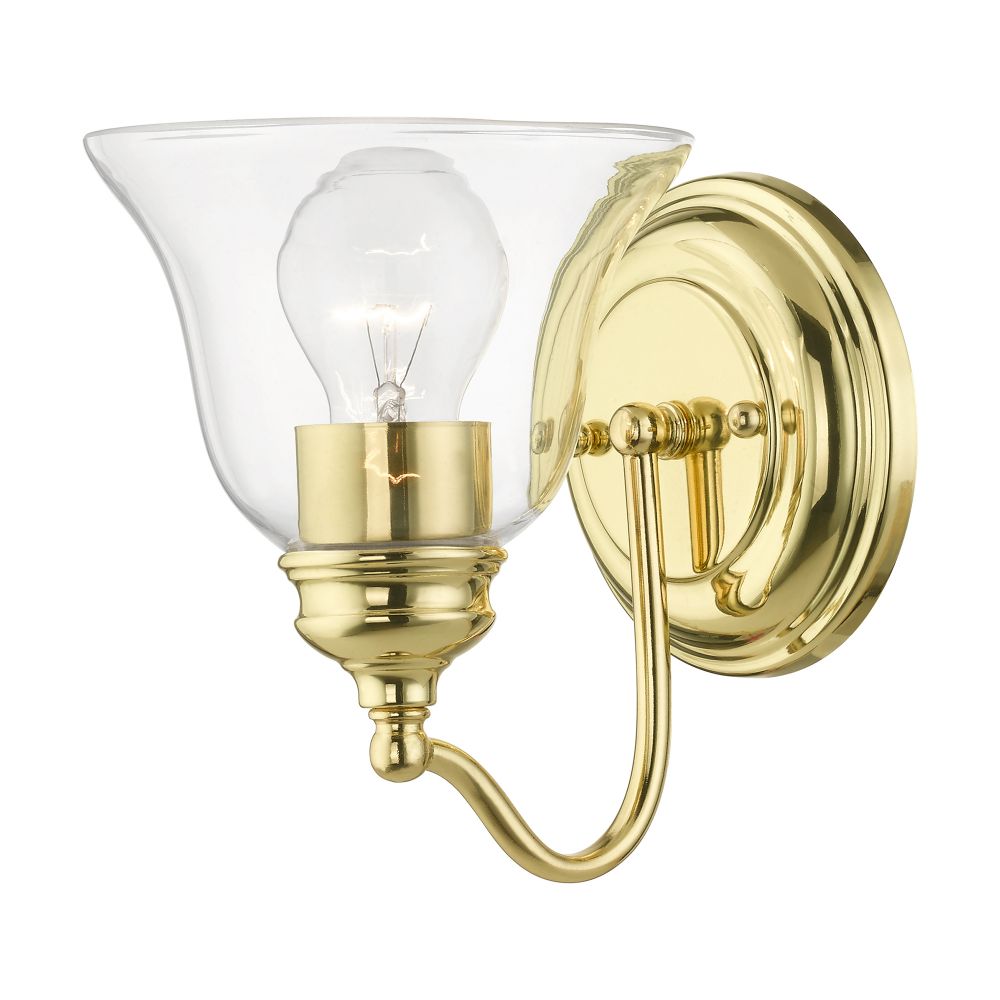 Livex Lighting 16931-02 1 Light Polished Brass Vanity Sconce