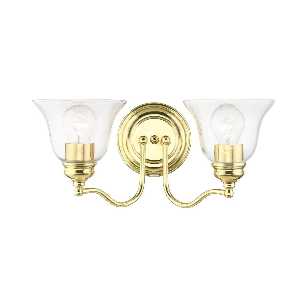 Livex Lighting 16932-02 2 Light Polished Brass Vanity Sconce