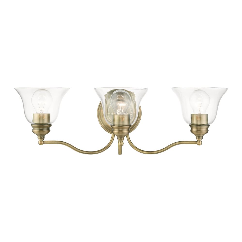 Livex Lighting 16933-01 3 Light Antique Brass Vanity Sconce