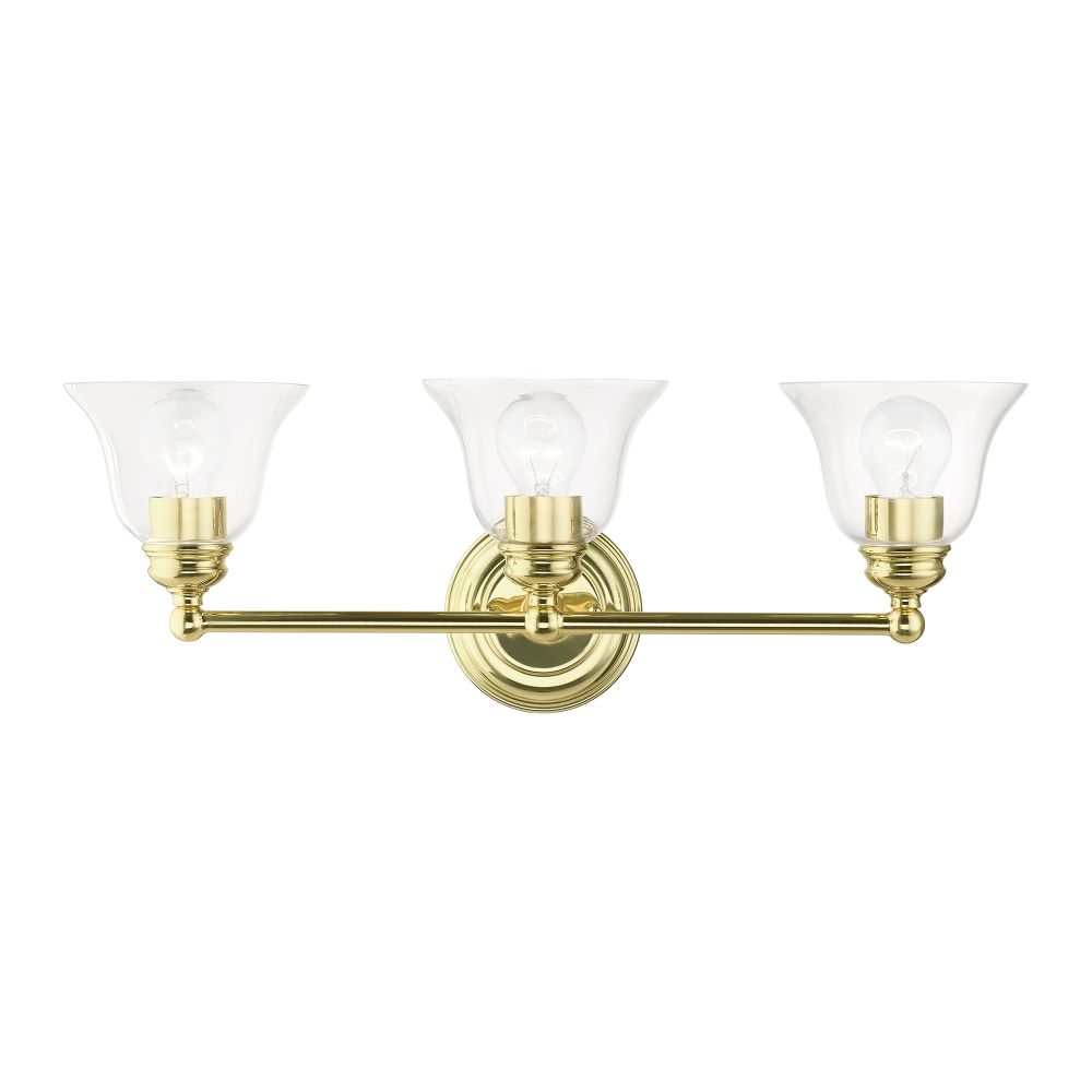 Livex Lighting 16943-02 3 Light Polished Brass Vanity Sconce