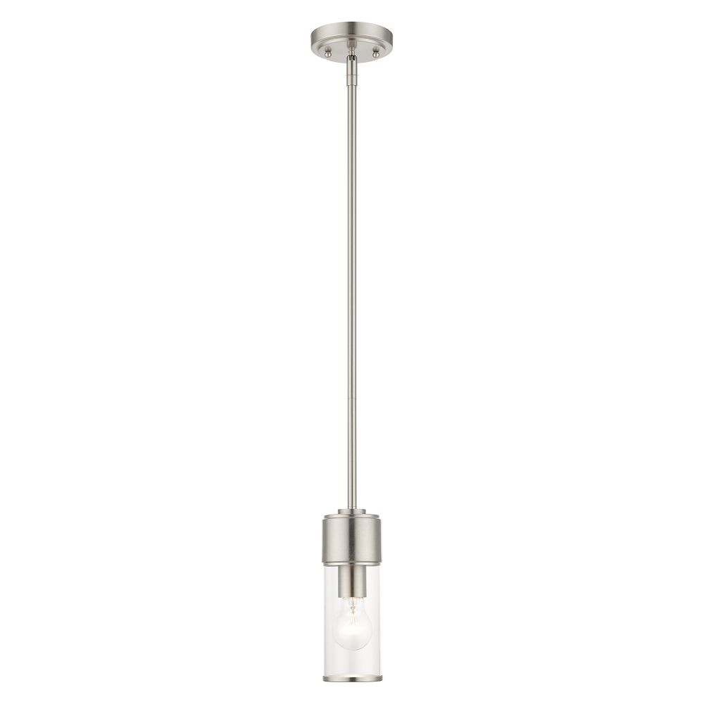 Livex Lighting 17140-91 1 Light Brushed Nickel Mini Pendant