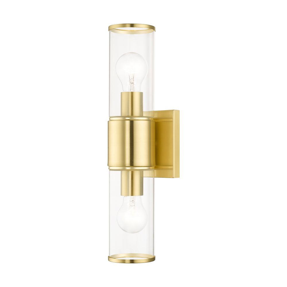 Livex Lighting 17142-12 2 Light Satin Brass Vanity Sconce