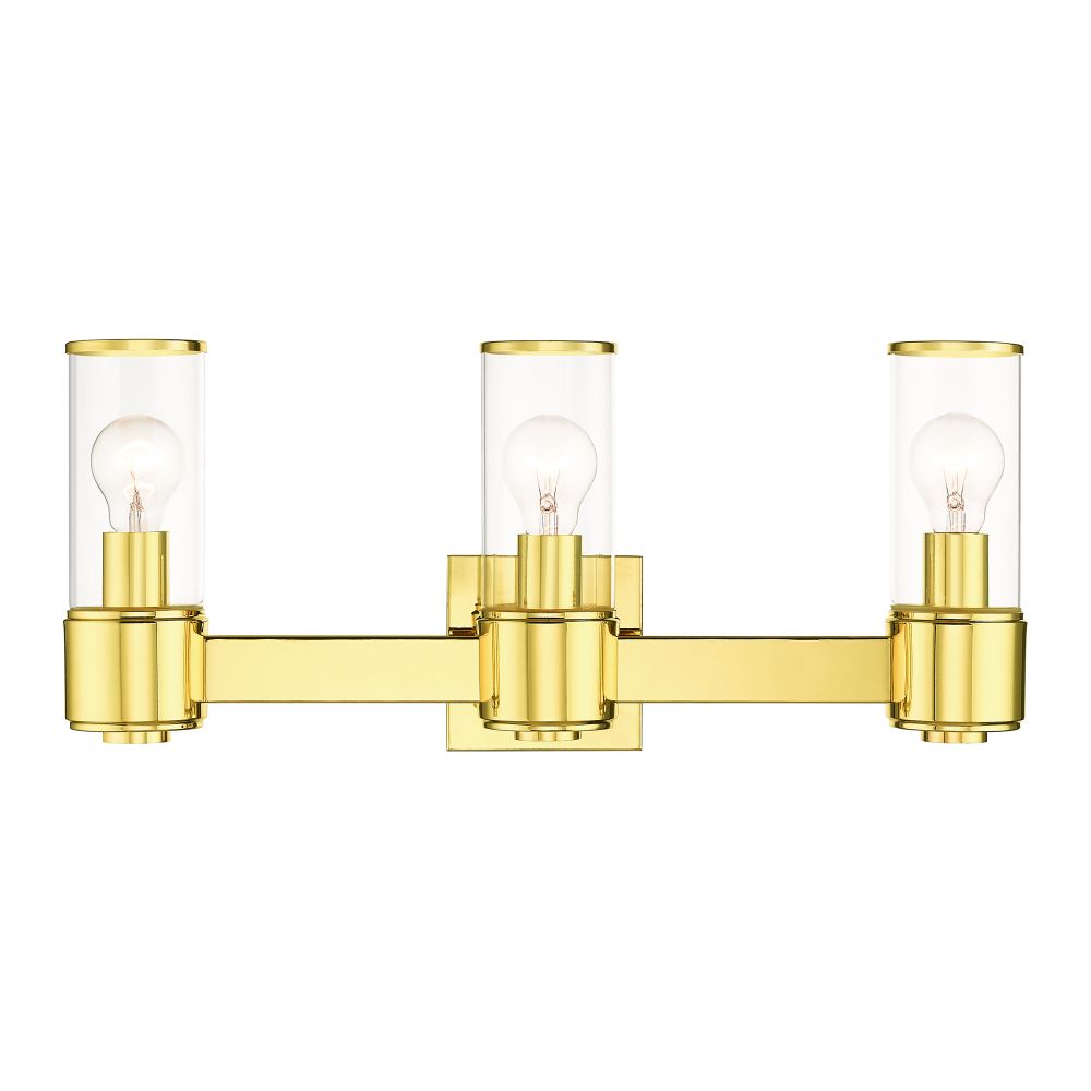 Livex Lighting 17143-02 3 Light Polished Brass Vanity Sconce