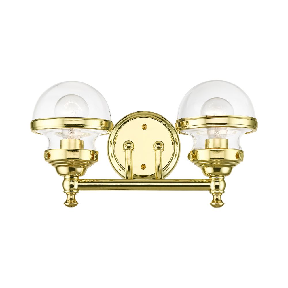 Livex Lighting 17412-02 2-Light Bath Vanity in Polished Brass