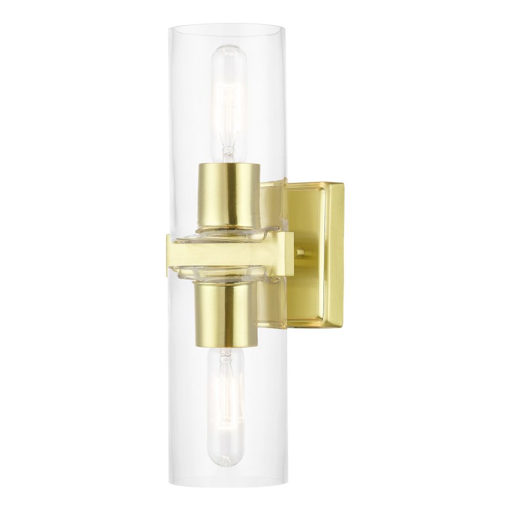 Livex Lighting 18032-12 2 Light Satin Brass Vanity Sconce
