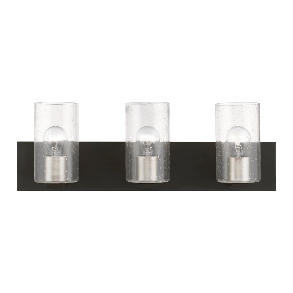 Livex Lighting 18473-04 3 Light Black with Brushed Nickel Accents Vanity Sconce
