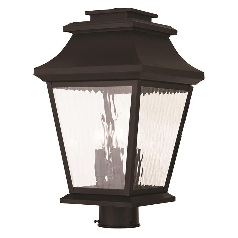 Livex Lighting 20238-07 Hathaway 3 Light Outdoor Post-top Lantern in Bronze