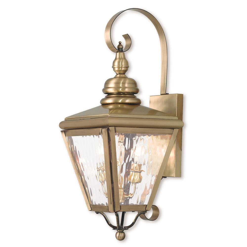 Livex Lighting 2031-01 Outdoor Wall Lantern in Antique Brass