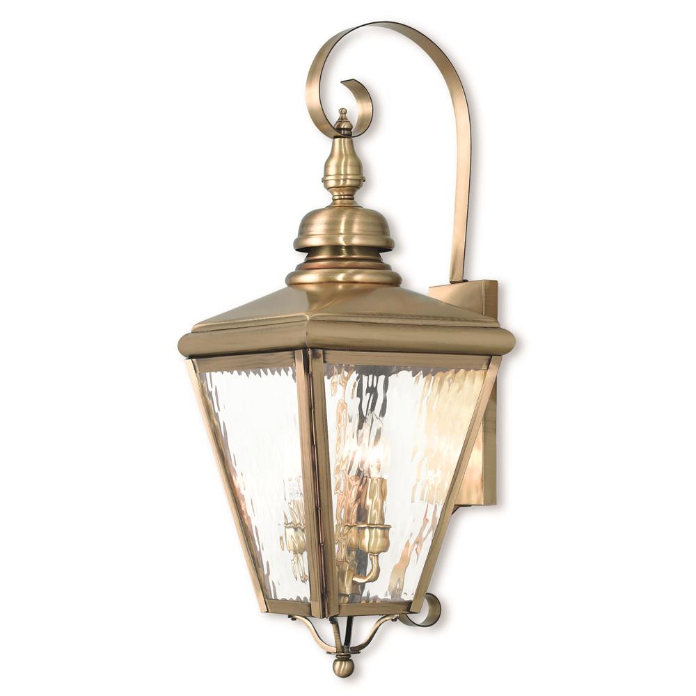 Livex Lighting 2033-01 Outdoor Wall Lantern in Antique Brass