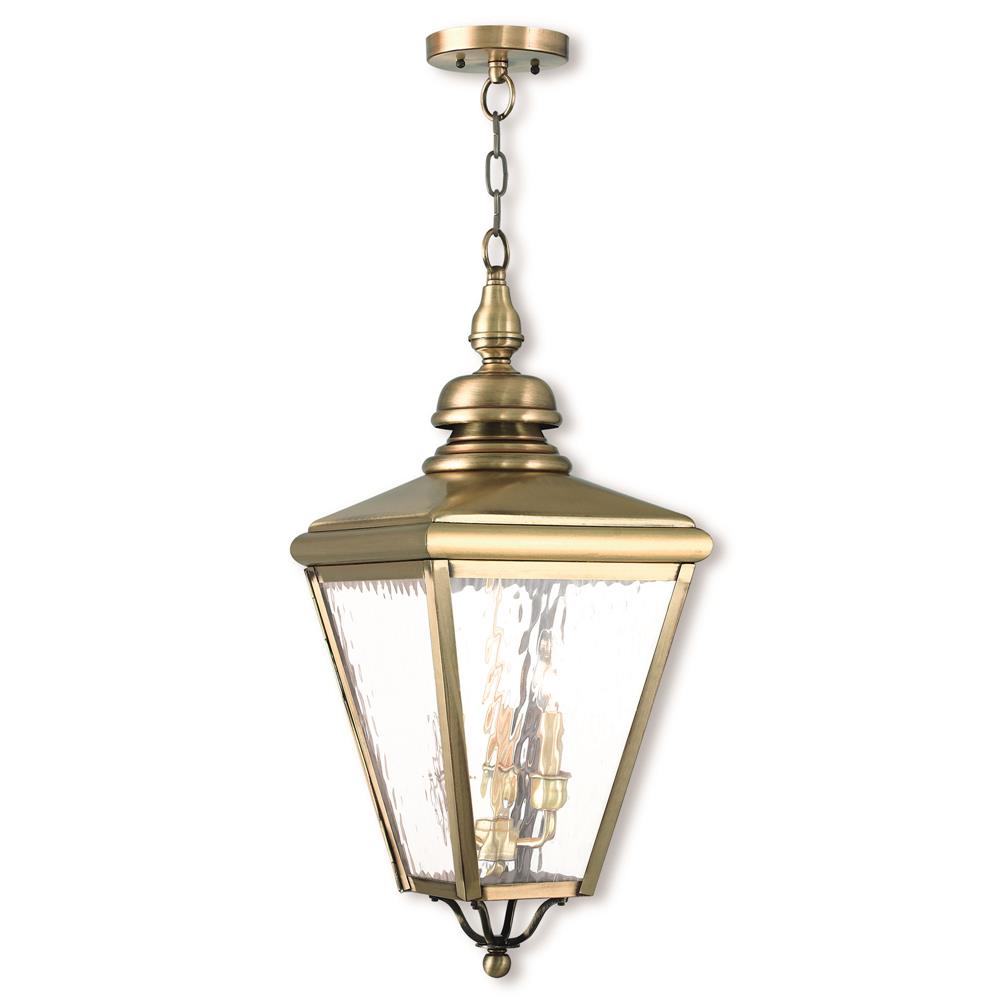 Livex Lighting 2035-01 Outdoor Chain-Hang Lantern in Antique Brass
