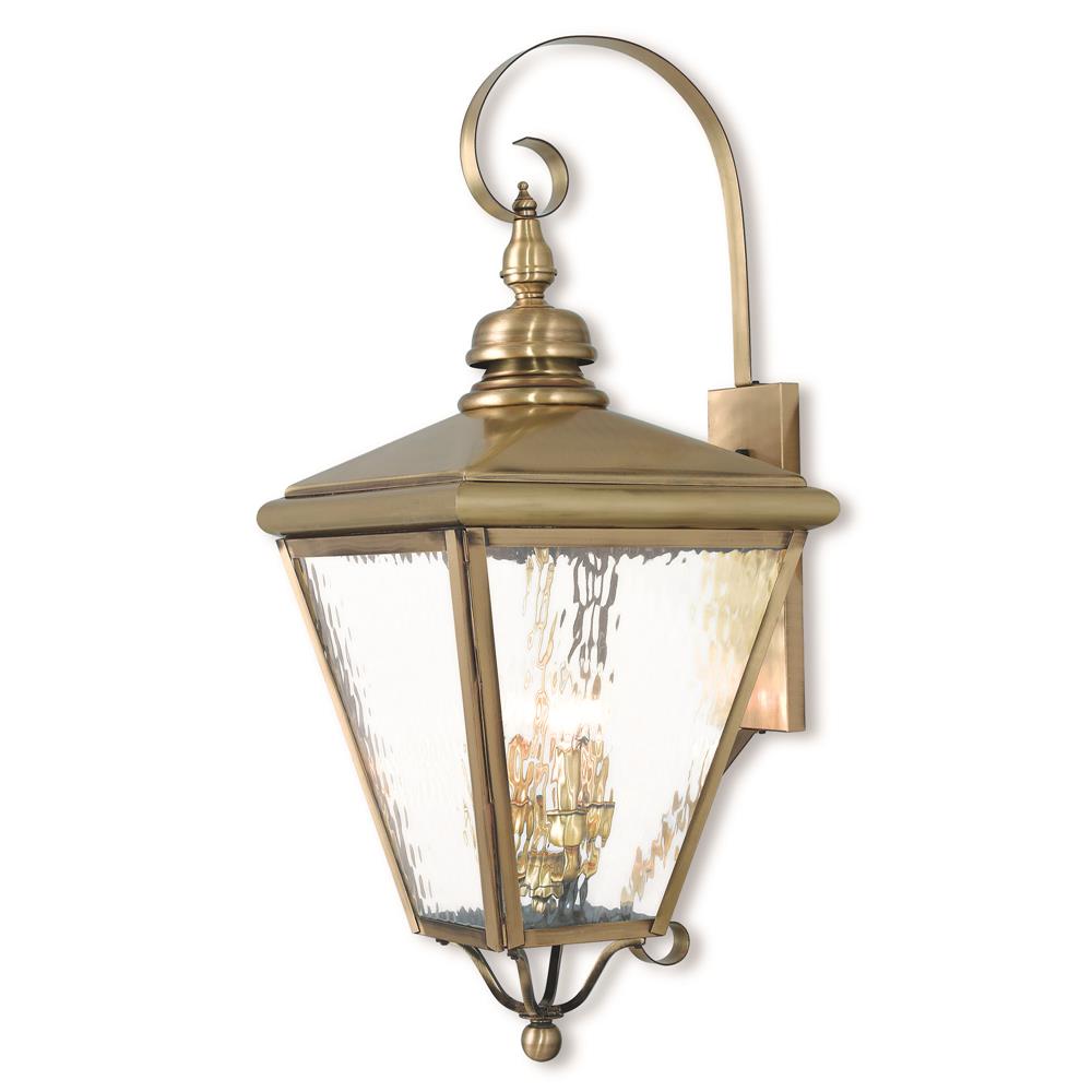 Livex Lighting 2036-01 Outdoor Wall Lantern in Antique Brass