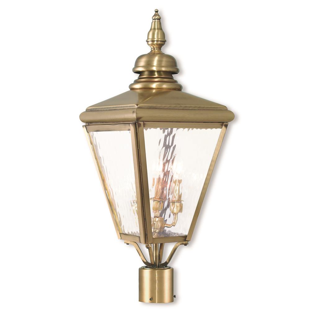 Livex Lighting 20433-01 Post-Top Lanterm in Antique Brass