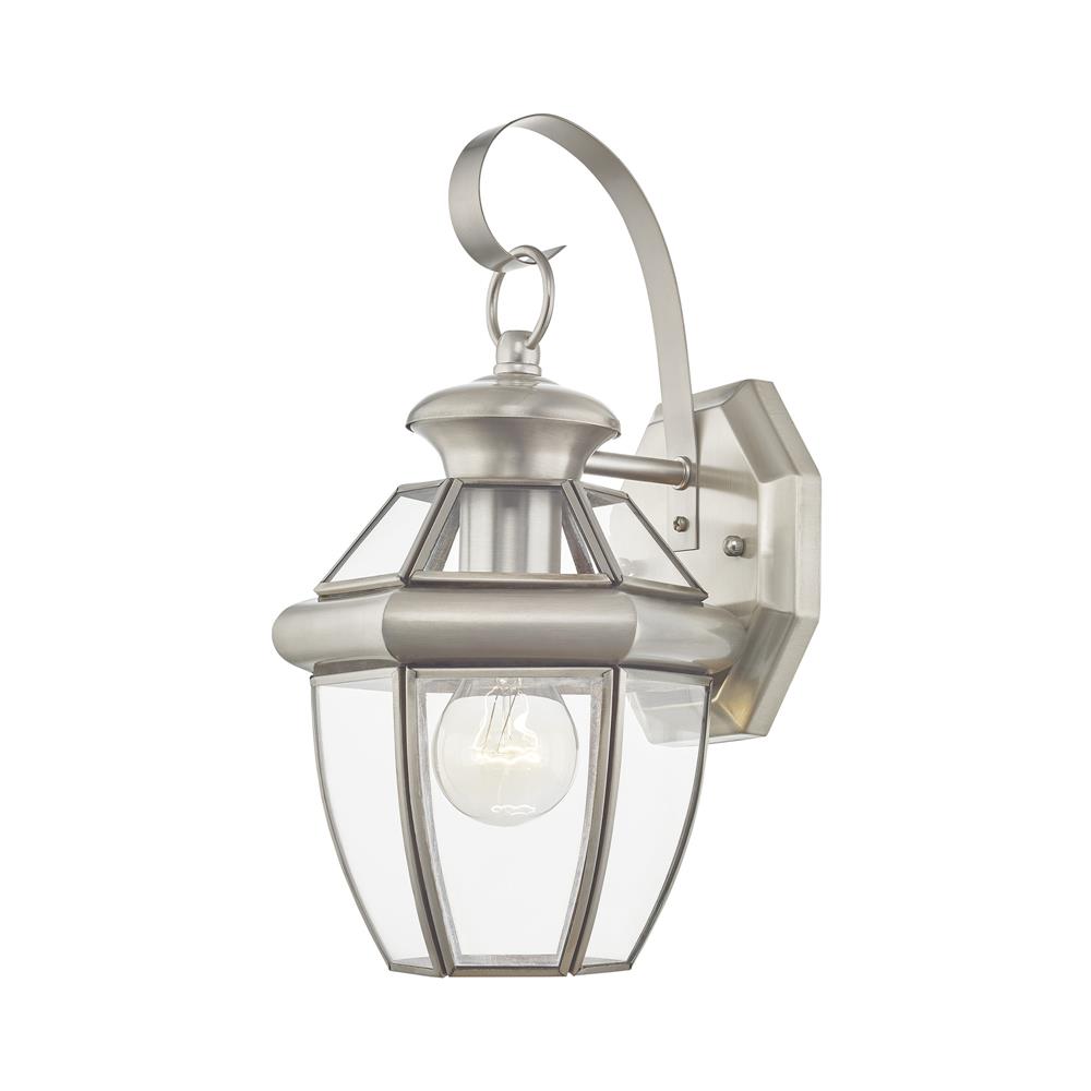 Livex Lighting 2051-91 Monterey Outdoor Wall Lantern in Brushed Nickel 