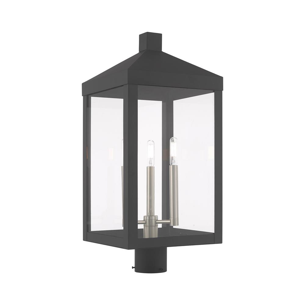 Livex Lighting 20586-76 3 Lt Scandinavian Gray Outdoor Post Top Lantern