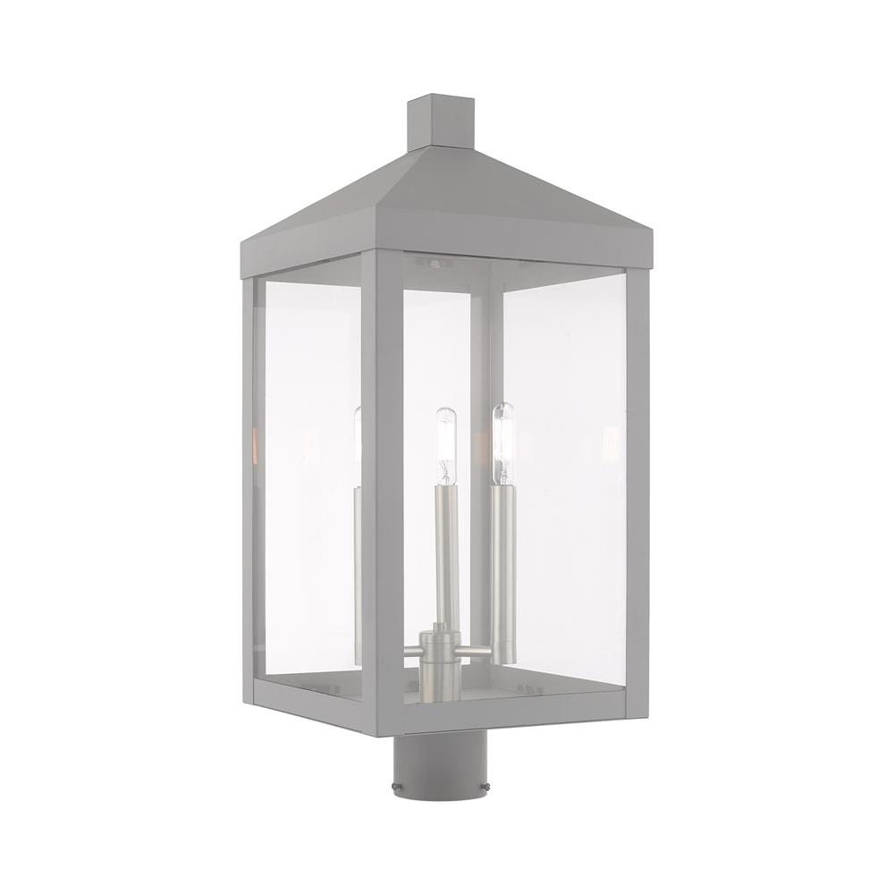Livex Lighting 20586-80 3 Lt Nordic Gray Outdoor Post Top Lantern