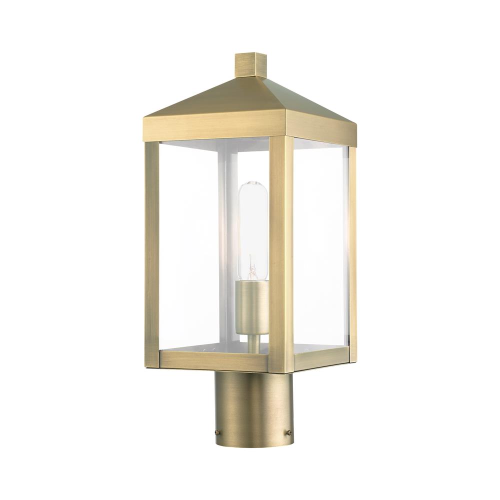 Livex Lighting 20590-01 Nyack 1 Lt Antique Brass Outdoor Post Top Lantern